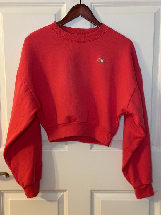 ALO Yoga Tops - Alo Yoga Cropped Accolade Crewneck Paradise Pink W3924RG